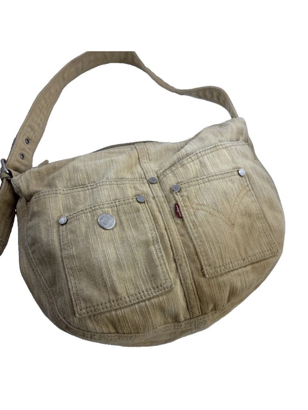 Vintage Levi’s Messenger Bag Beige Jean Y2K  Retro Shoulder Crossbody Purse